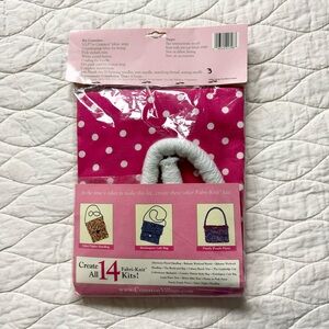 Vintage Cranston Fabri Knit Knitting fabric kit. Pretty in Pink Purse Deadstock